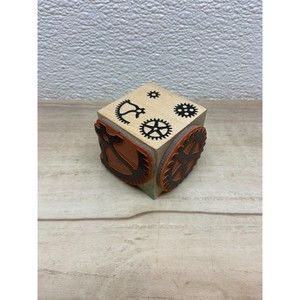 2010 Judi Kins Gears Silhouette Wood Mounted Rubber Stamp